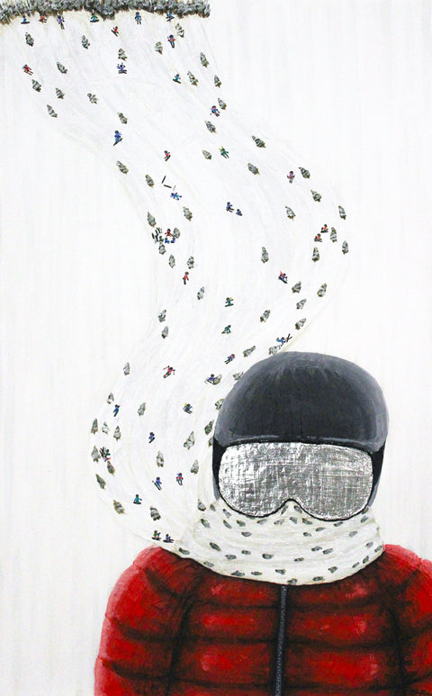 Active scarf snow scene