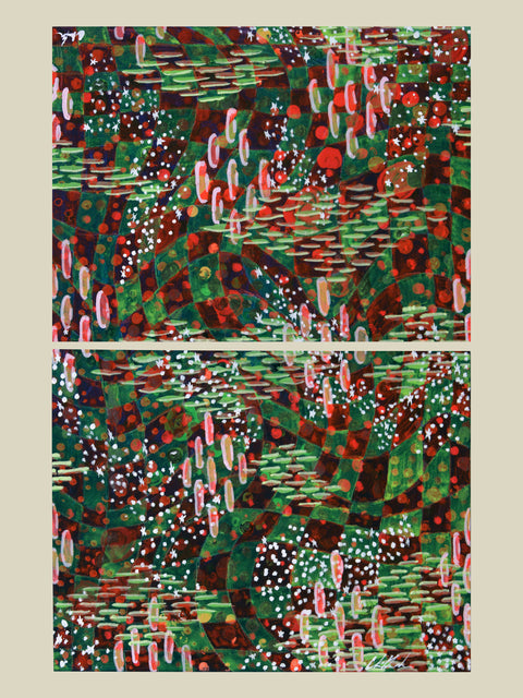 Abstract-Neon Checkered Together