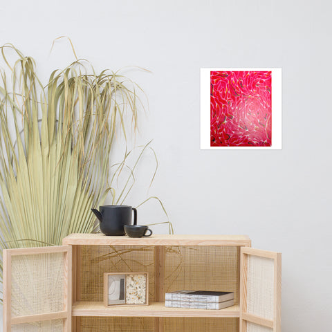 Basic Print- Water Reflections-Pink with Neon