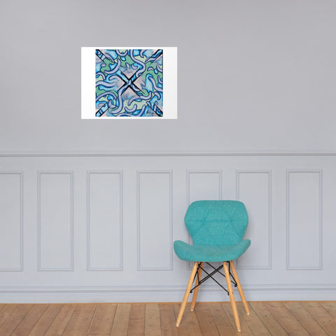 Basic Print-Blue and Green Abstract