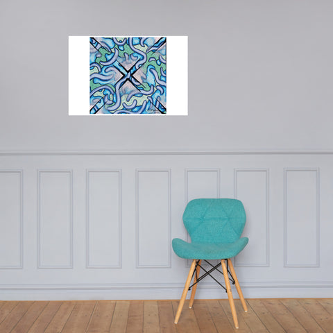 Basic Print-Blue and Green Abstract