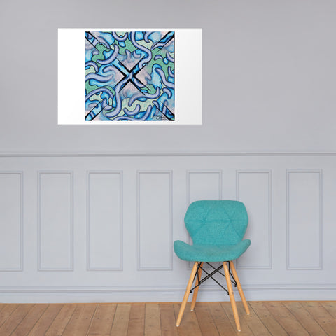 Basic Print-Blue and Green Abstract