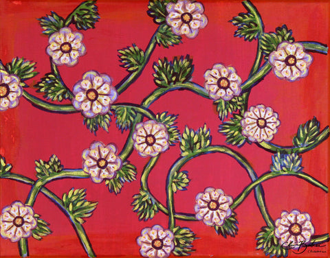 Flower Vines with Gold