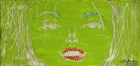 Basic Print-Green and Gold Lady