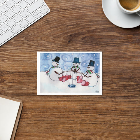 Greeting card- Snow Ice Fishing
