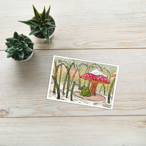 Greeting card- Frog and Snow