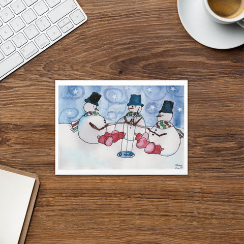 Greeting card- Snow Ice Fishing