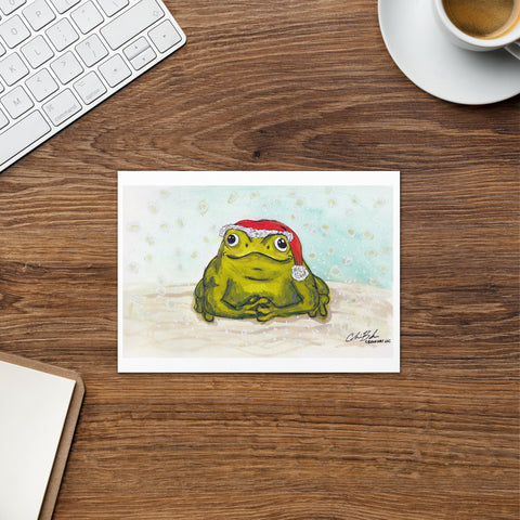 Greeting card- Santa Frog
