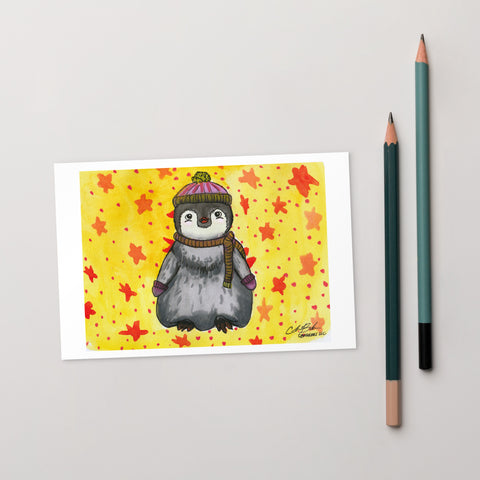 Postcard- Cozy Penguin