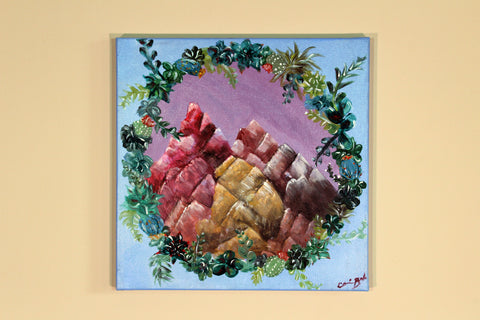 Mountains with Plant Framing