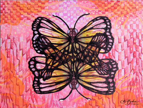 Butterfly- Checkered Mirrored