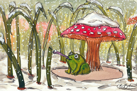 Greeting card- Frog and Snow