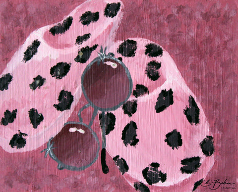 Print-Pink Slippers and Glasses