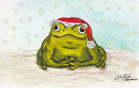 Greeting card- Santa Frog