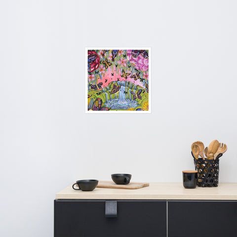 Print-Butterfly- Flowers & Waterfalls