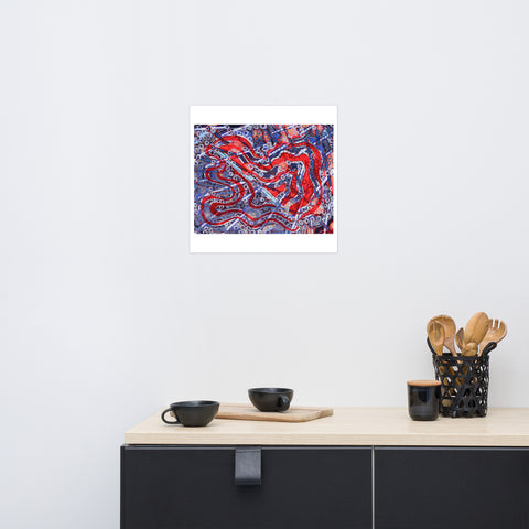 Print- Abstract-Orange & Blue