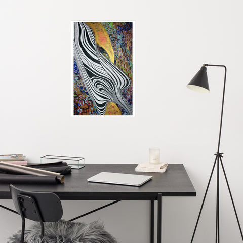 Print- Abstract- Rainbow with Black & White