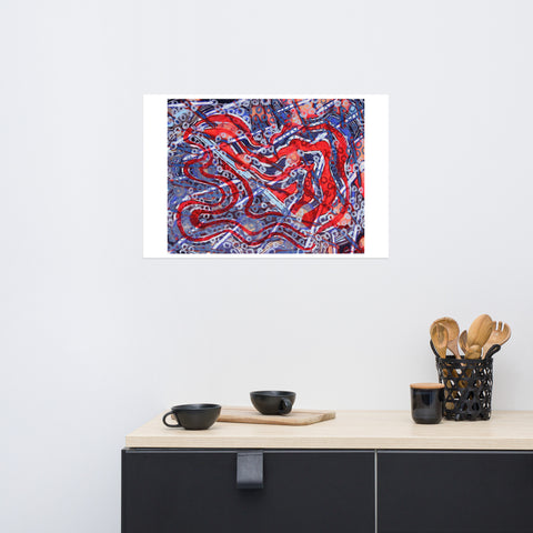 Print- Abstract-Orange & Blue