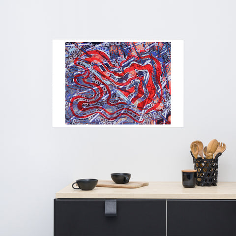 Print- Abstract-Orange & Blue