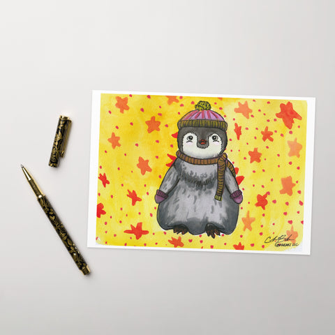 Greeting card- Cozy Penguin