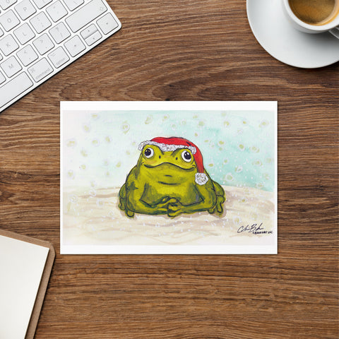 Greeting card- Santa Frog