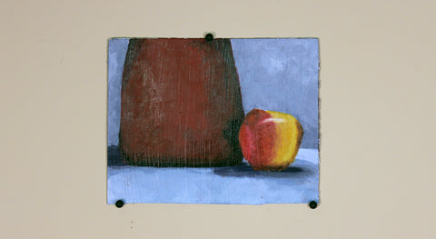 Red Vase and Apple