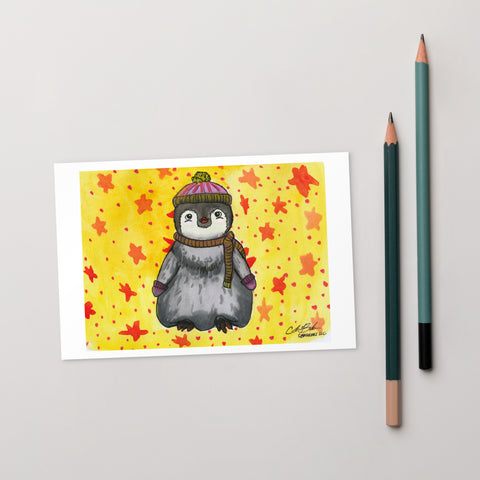 Postcard- Cozy Penguin